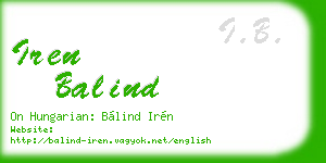 iren balind business card